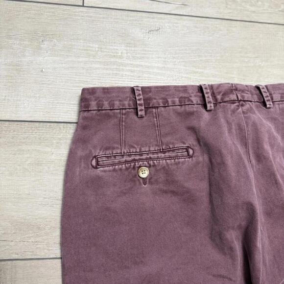 Peter Millar Soft Cotton Chino Pants Burgundy 36x28 Relaxed Fit Office Casual - Picture 5 of 8